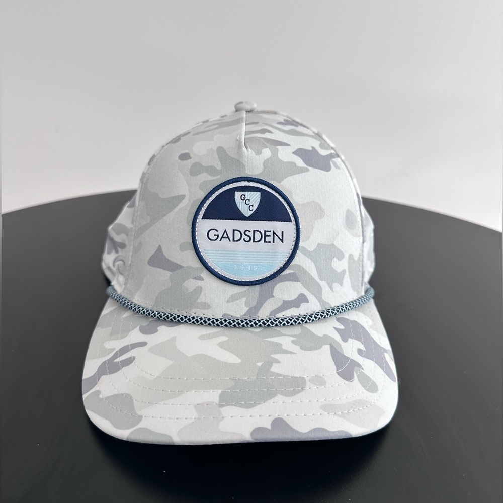 White and Gray Camouflage Hat